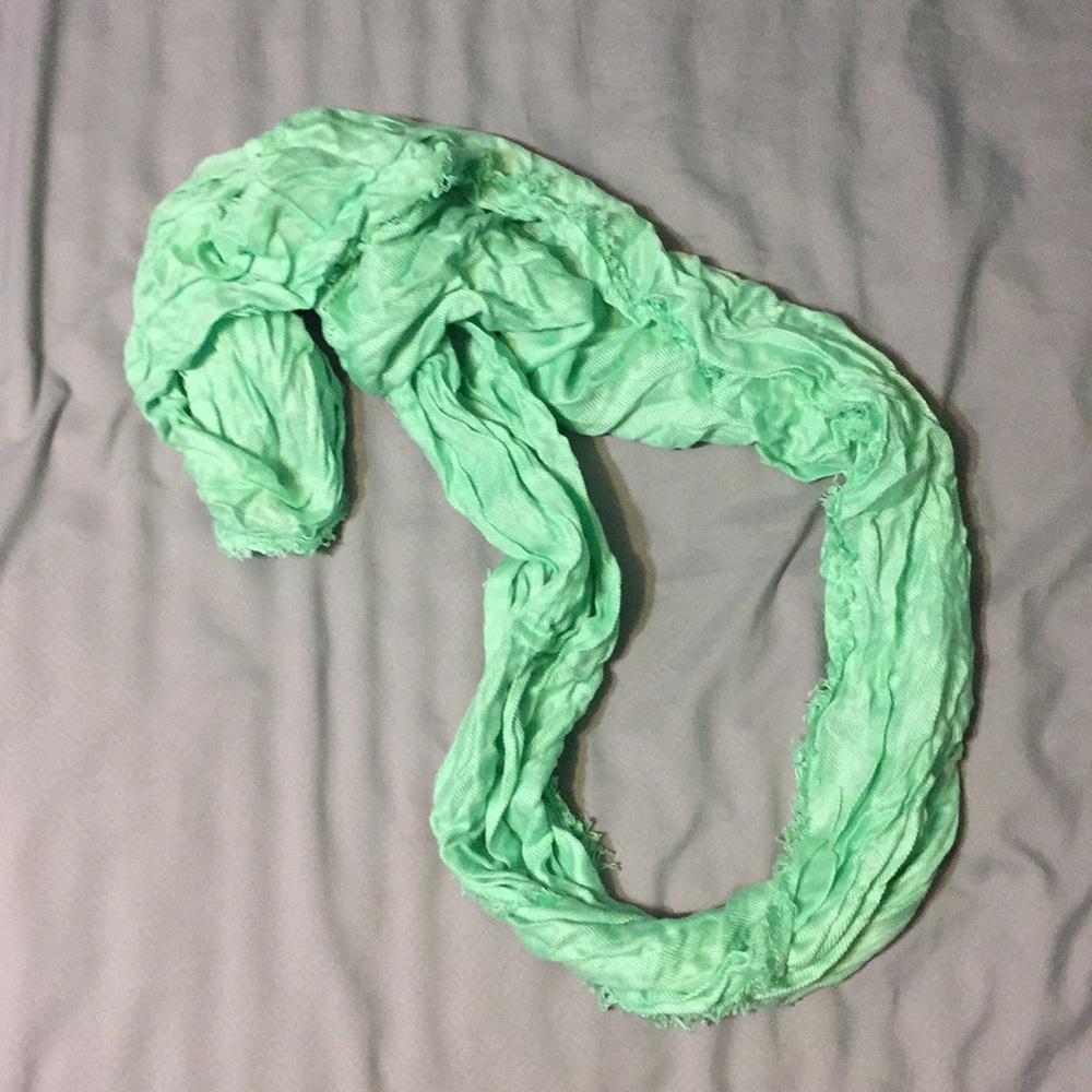 Mint green infinity scarf